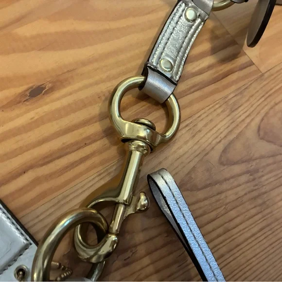 Vintage Y2K Coach Metallic Silver Hobo Bag coach Carly with handmade charm - Picture 10 of 14